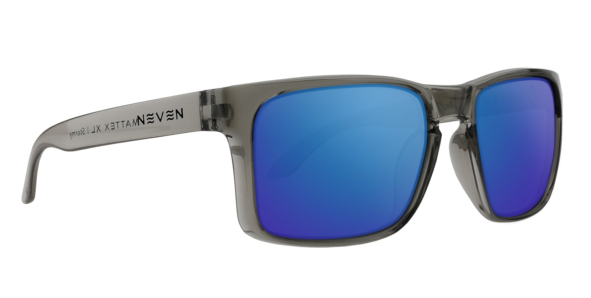 Stormy XL translucent gray oversized prescription glasses from Neven Eyewear Pair name: Stormy XL Frame shape: oversized.