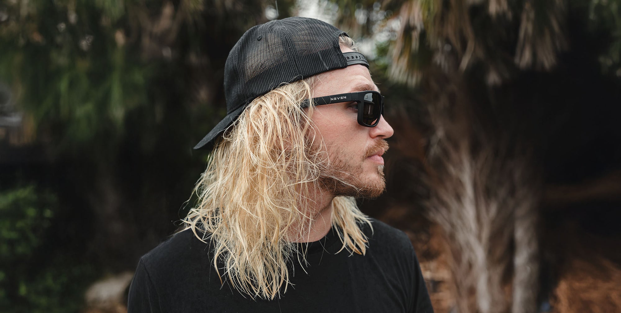 Doom Black Rectangular polarized sunglasses from Neven Eyewear.