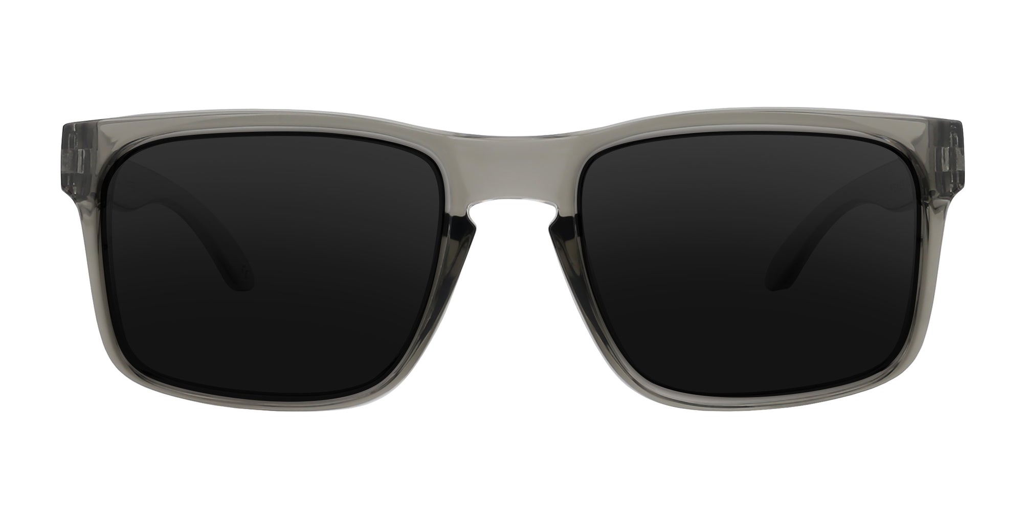 Stormy clear gray rectangular prescription glasses from Neven Eyewear.