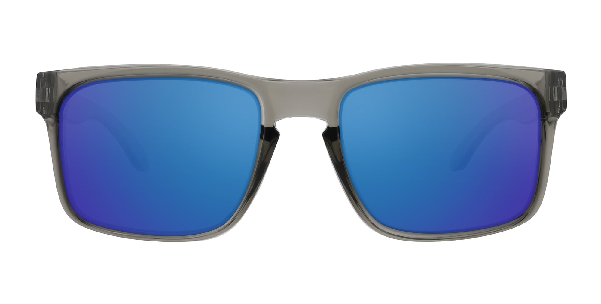 Stormy clear gray rectangular prescription glasses from Neven Eyewear.