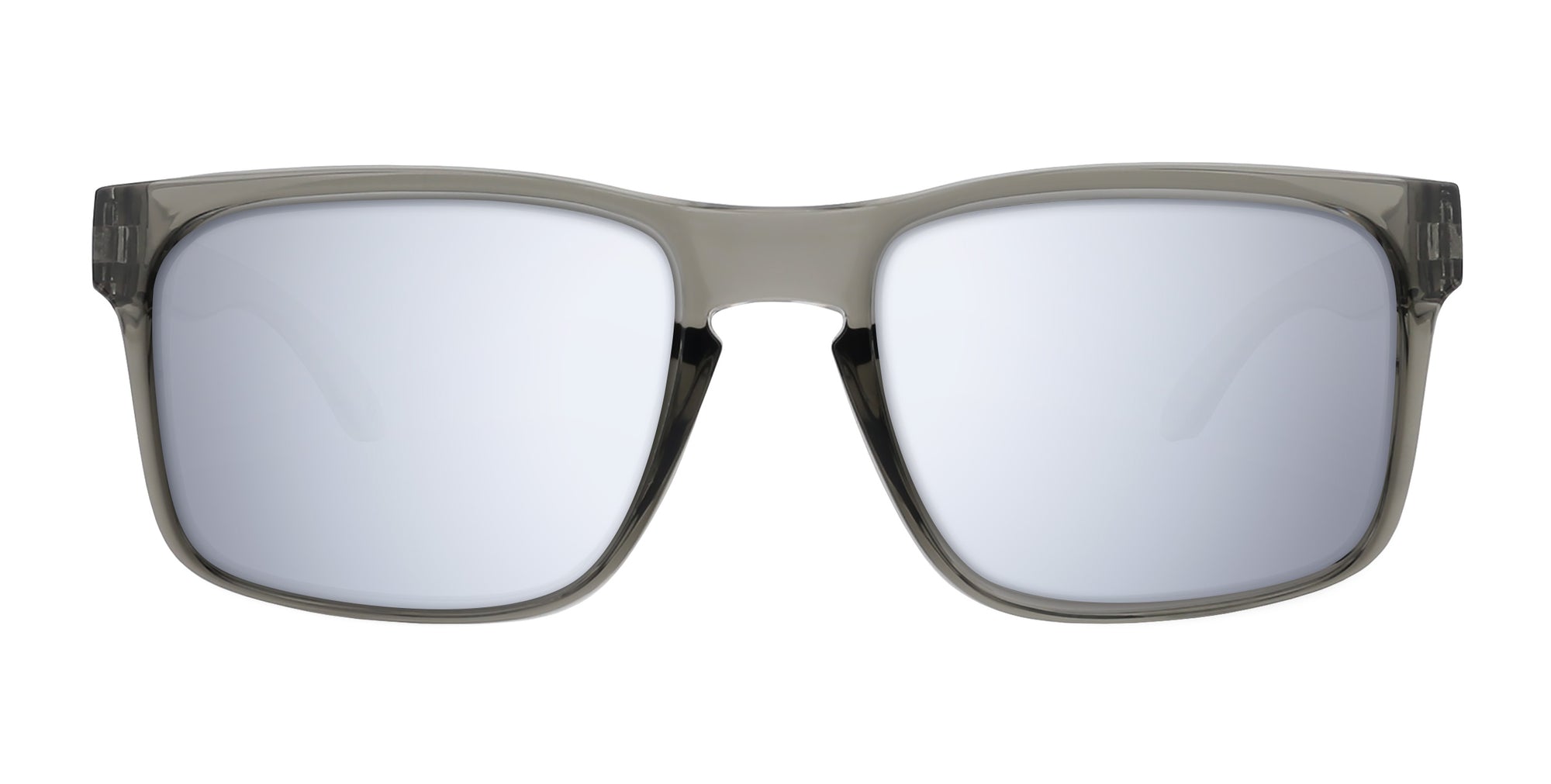 Stormy clear gray rectangular prescription glasses from Neven Eyewear.