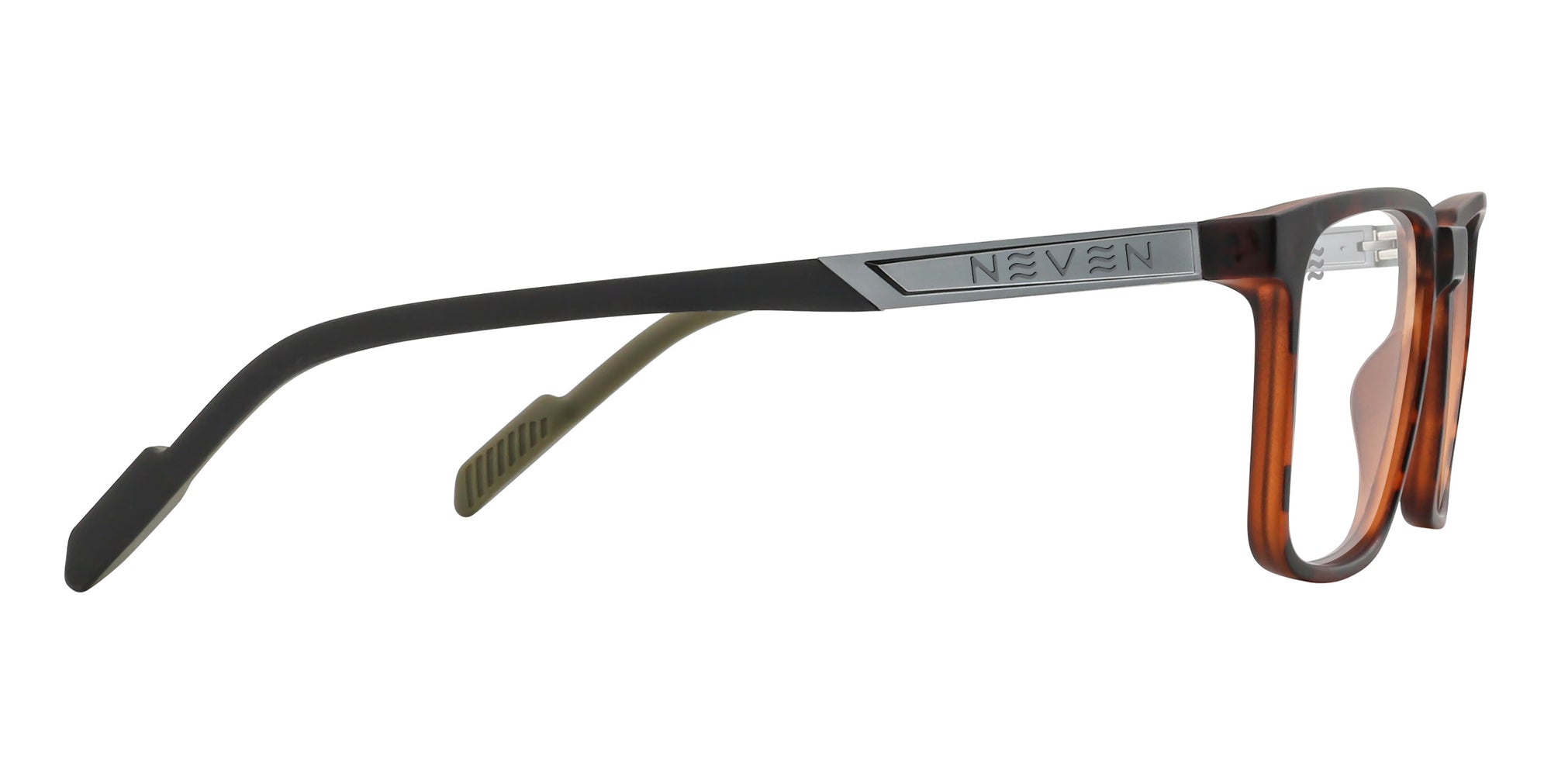 Oracle tortoiseshell rectangular prescription glasses from Neven Eyewear.