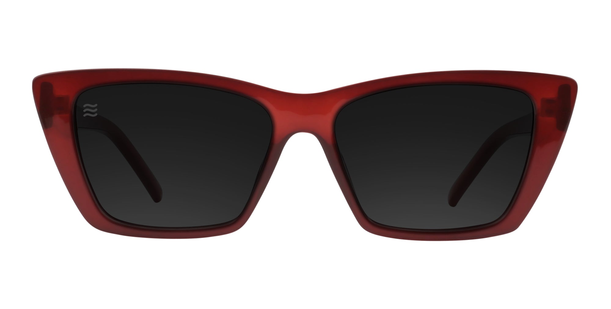 Red Cat Eye Sunglasses with dark lenses