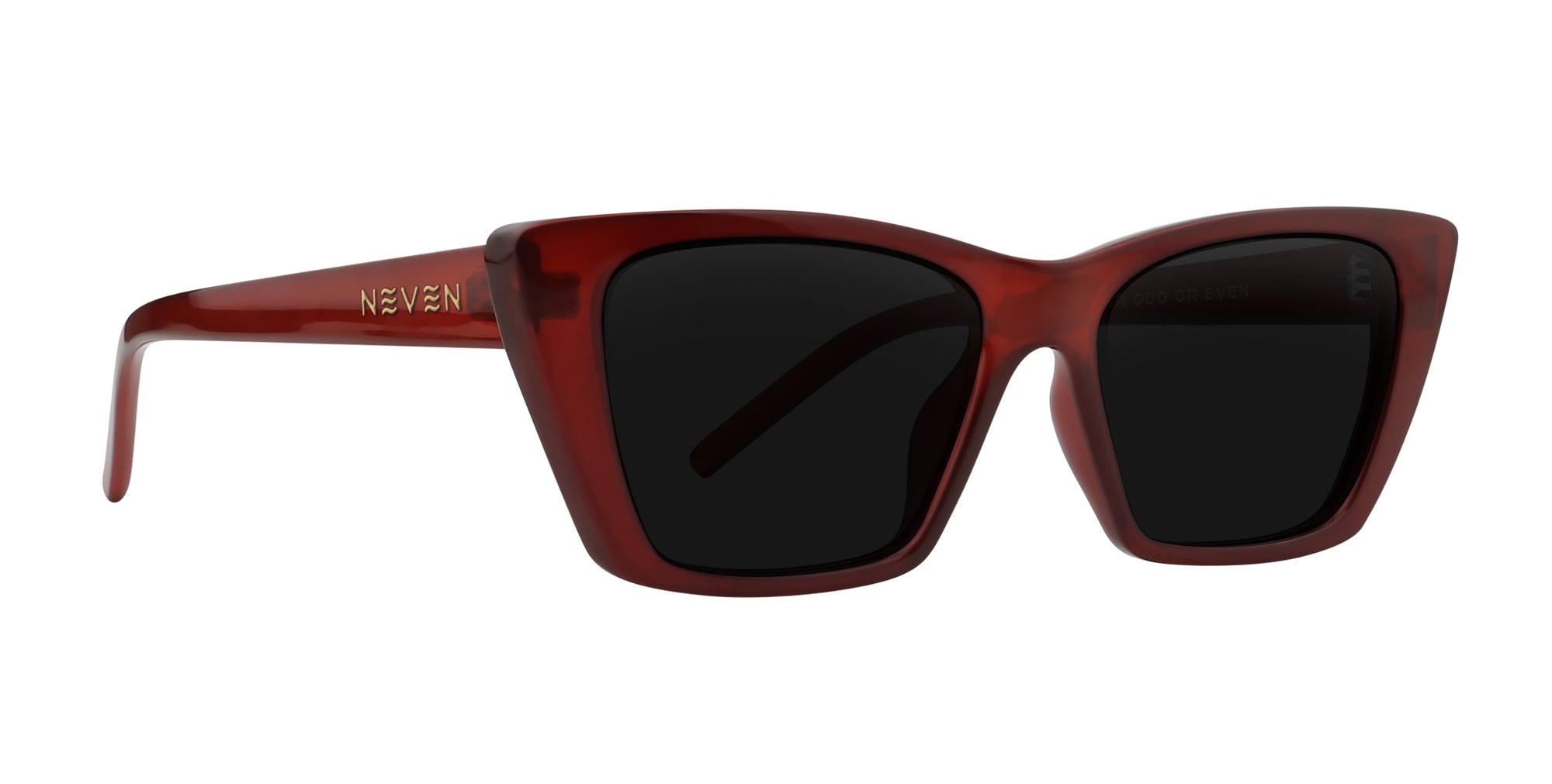 Espresso Mahogany Cat-Eye Prescription Glasses with black lenses.