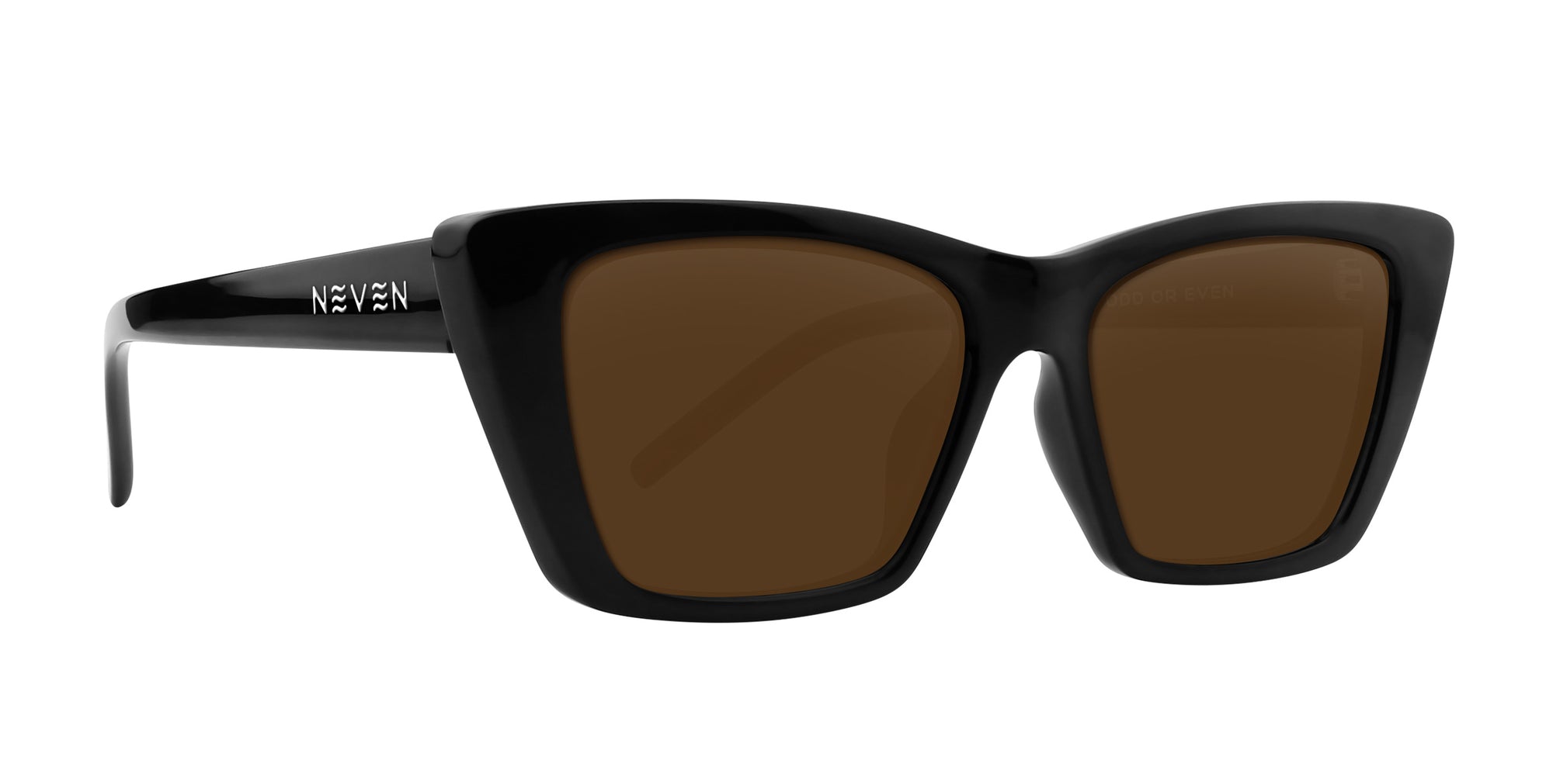 Noir Black Cat Eye Prescription Glasses with brown lenses .