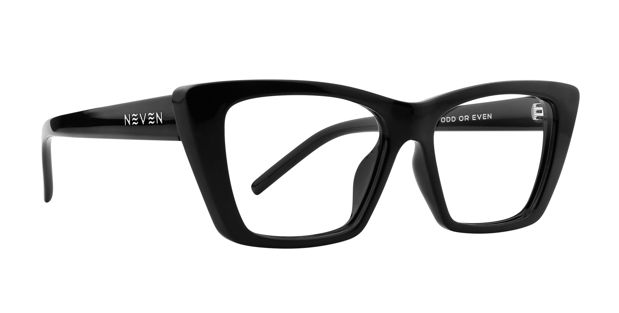 Noir Cat Eye Prescription Glasses in Black with a bold frame design.