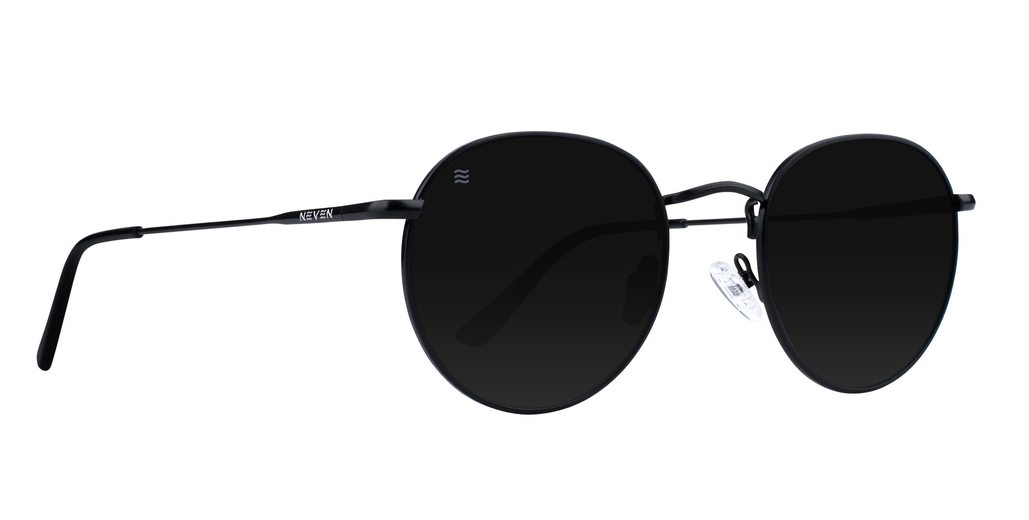 Saint black round polarized sunglasses with a sleek design and UV protection.