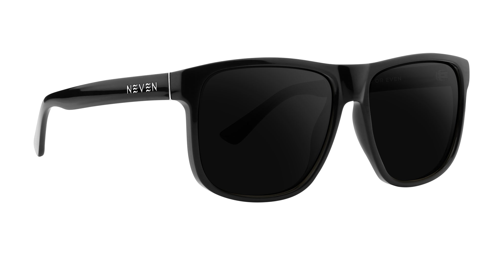 Cinder black square prescription glasses with dark lenses.