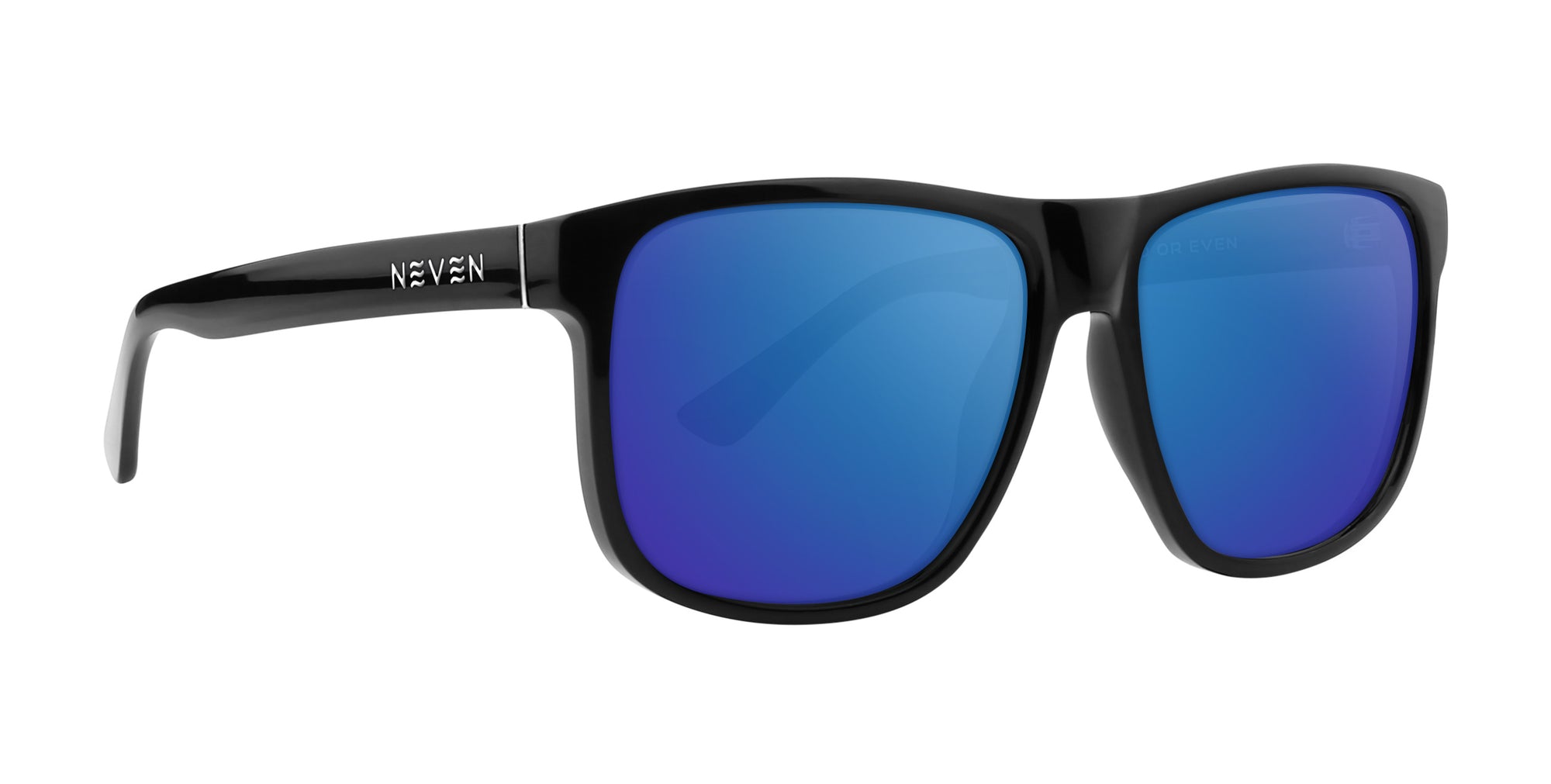 Cinder black square prescription glasses with blue lenses .