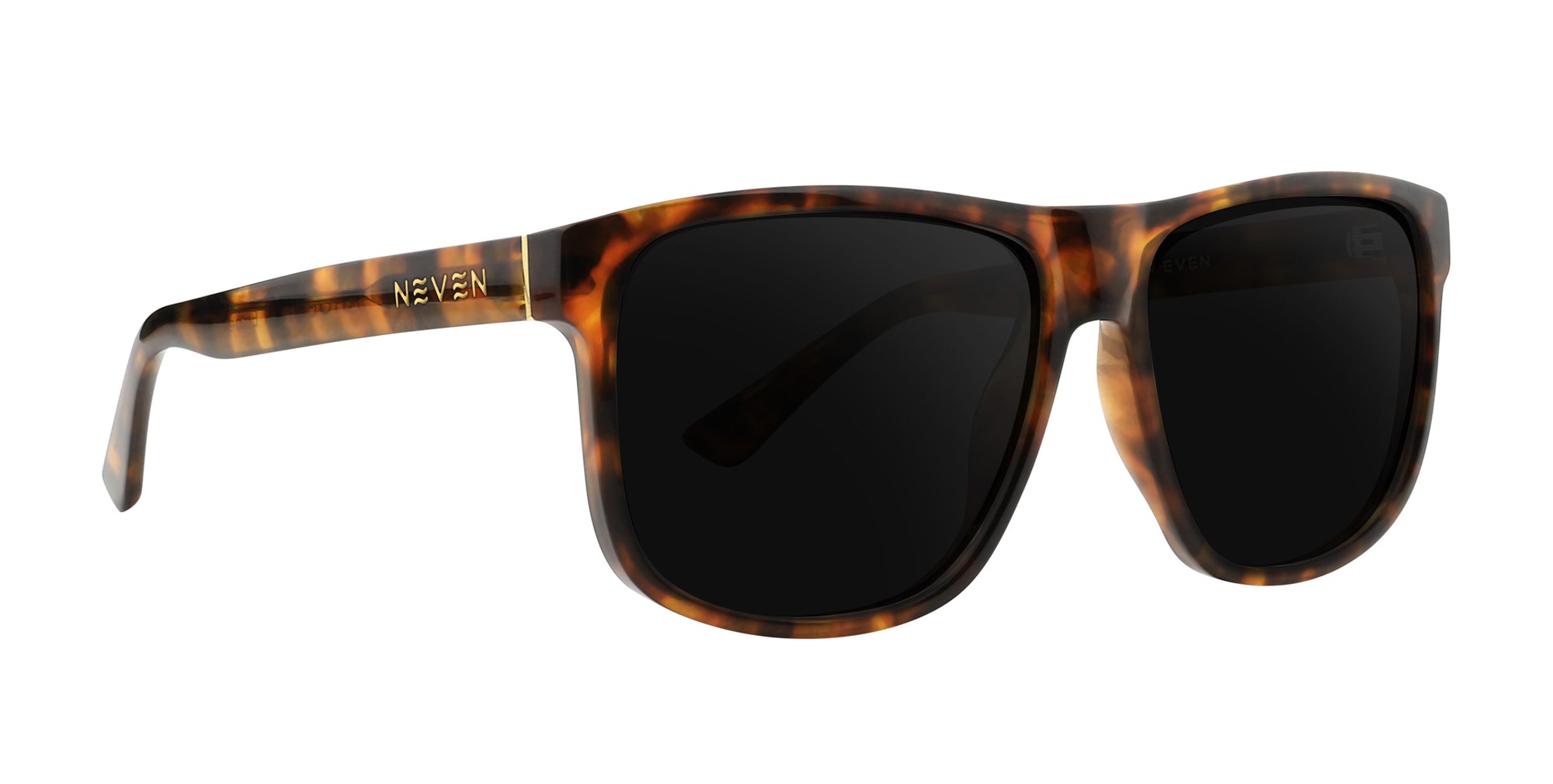 Ember Brown rectangular prescription glasses with black lenses .