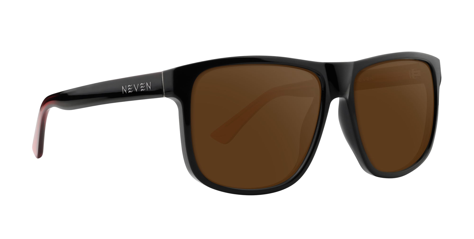 Ignite Black Rimmed Prescription Glasses with brown lenses .