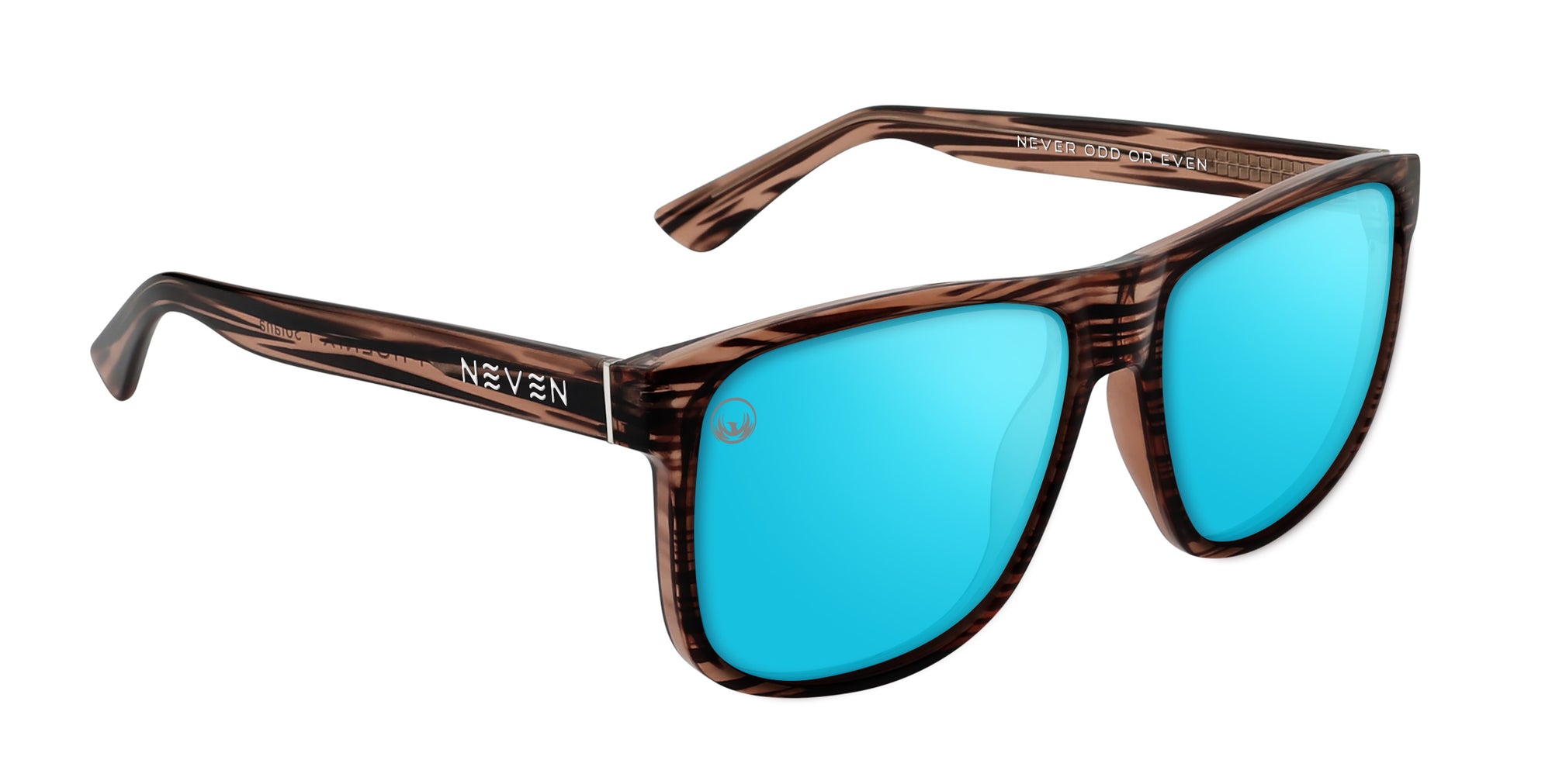 Solana Dark Brown Striped Square Polarized Sunglasses from Neven Eyewear.