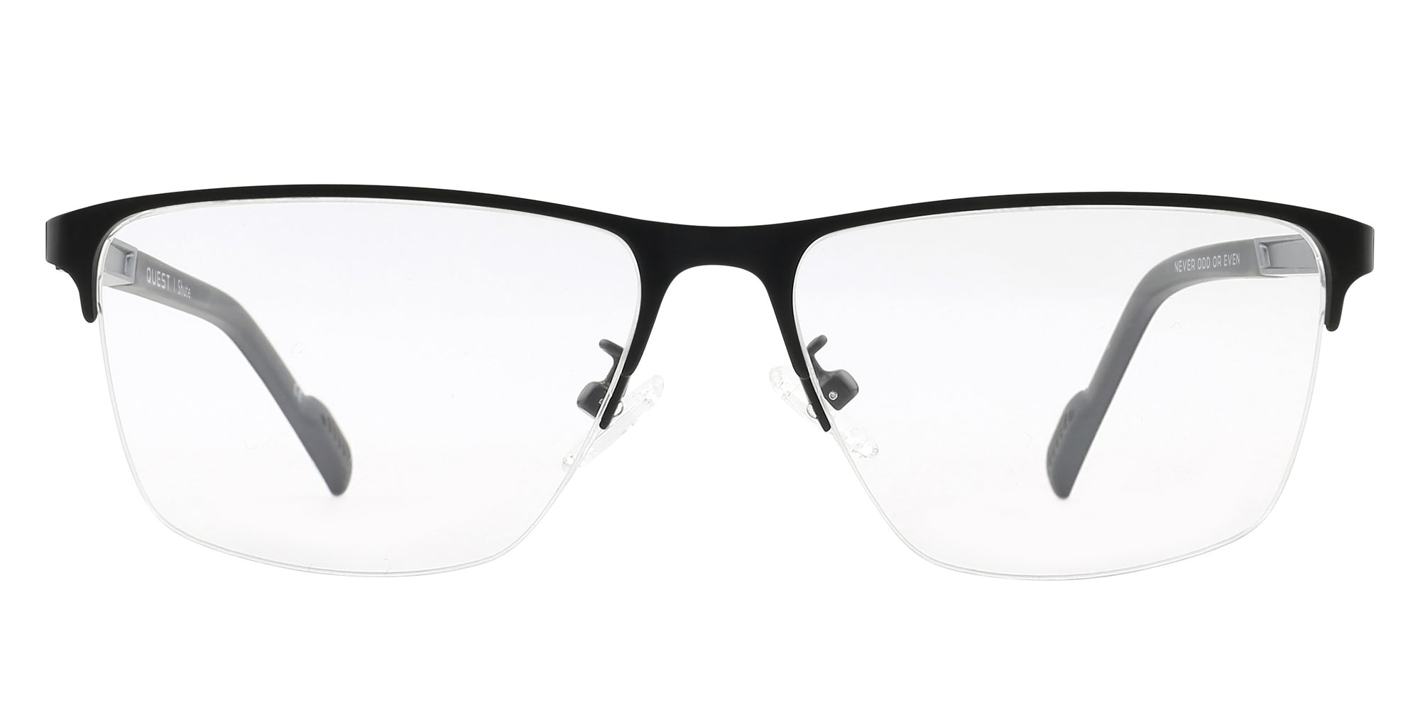 Shute black semi-rimless prescription glasses from Neven Eyewear.