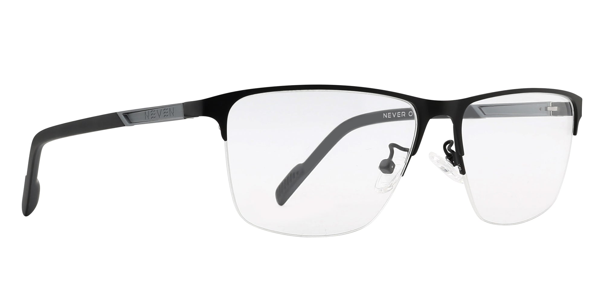 Shute eyeglasses with sleek rectangular frames in matte black