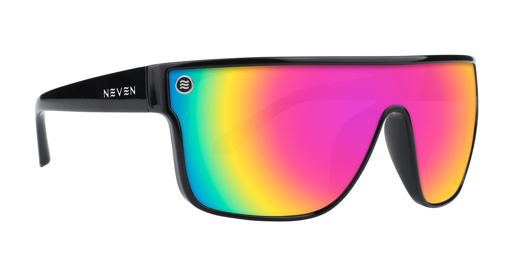 Noosa black polarized sunglasses with rainbow lenses