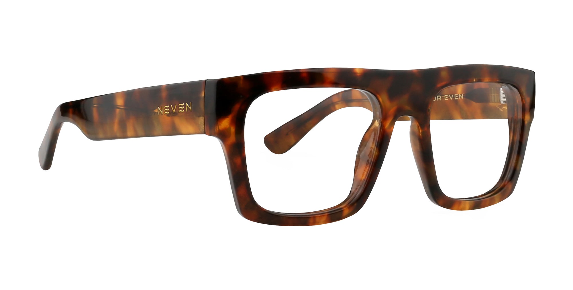 Tortoiseshell glasses with square frames for single vision prescription