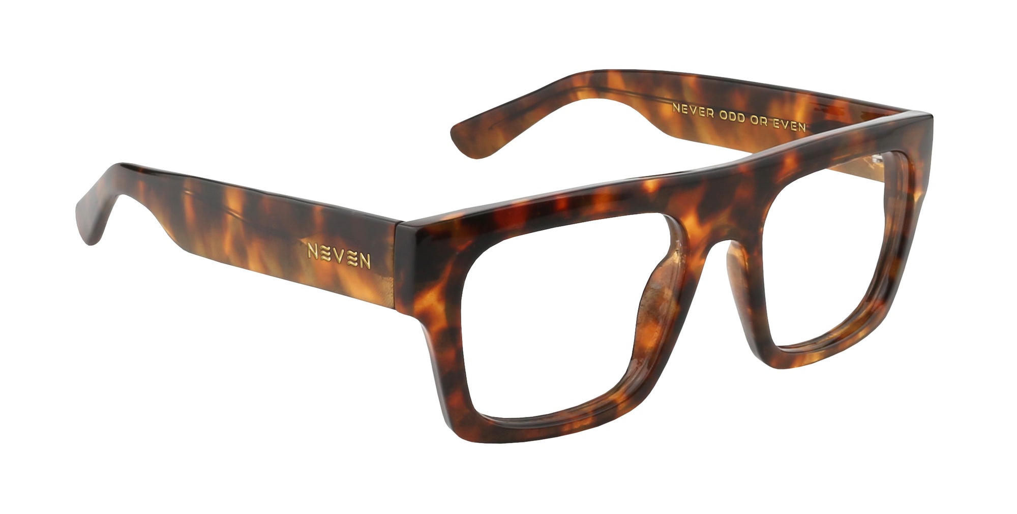 Amar tortoise shell rectangular prescription glasses from Neven Eyewear.