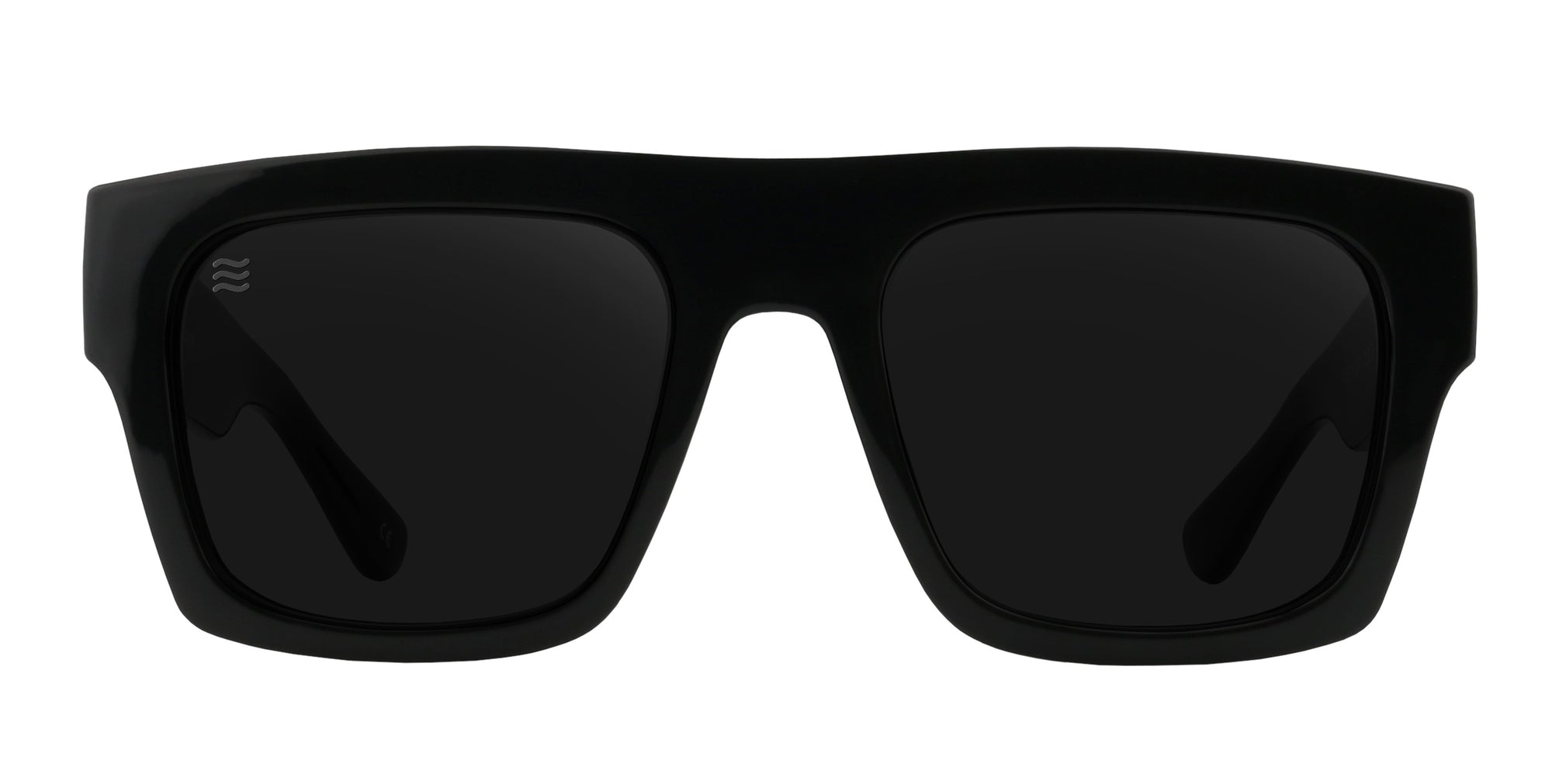 Black rectangular sunglasses with polarized lenses.