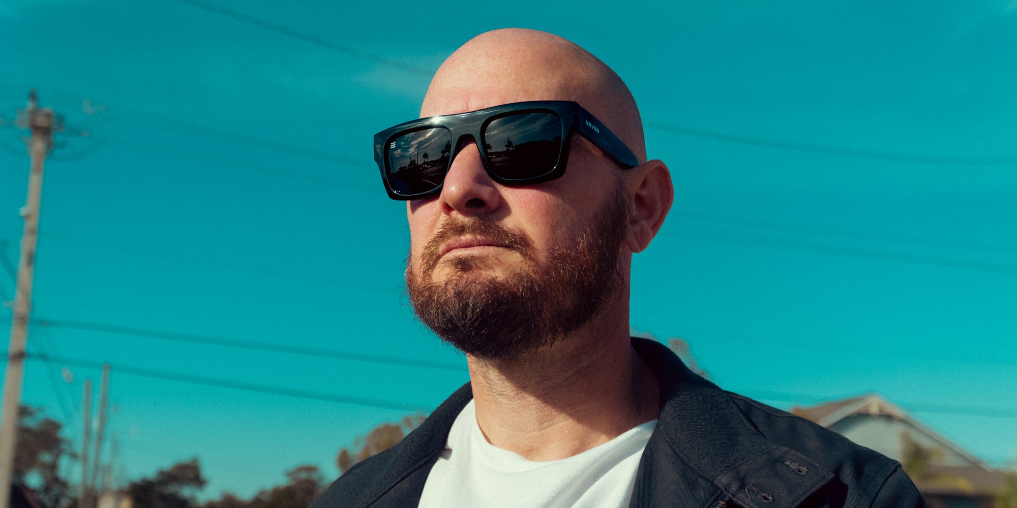 Royce black rectangular polarized sunglasses from Neven Eyewear.