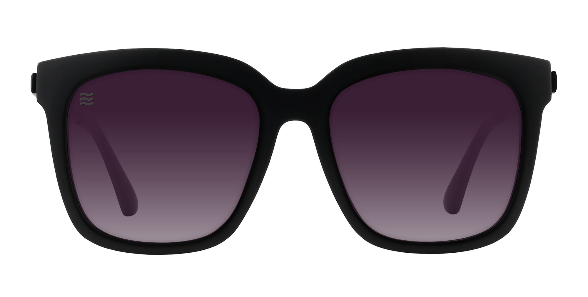 Lido Matte Black Cat Eye Polarized Sunglasses with Purple Gradient Lenses