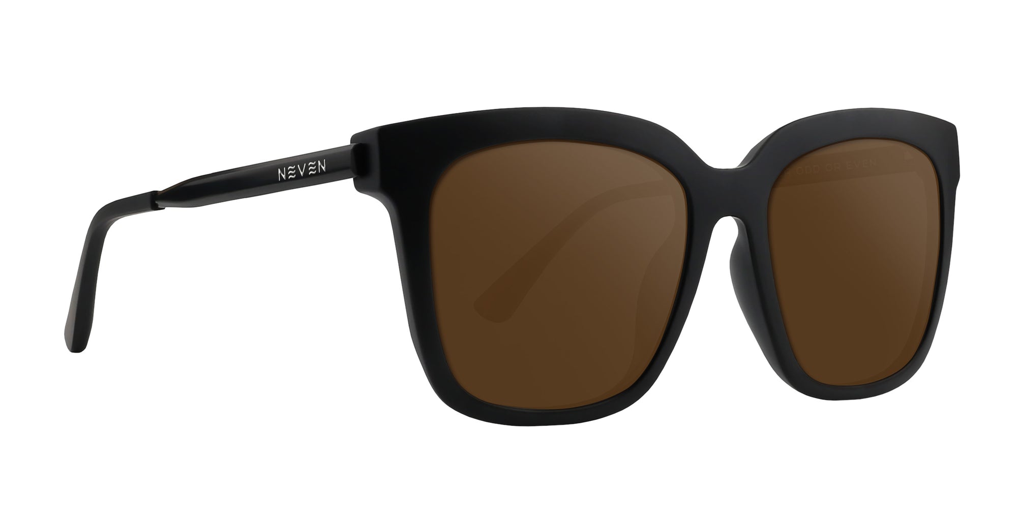 Lido matte black square prescription glasses with brown lenses.