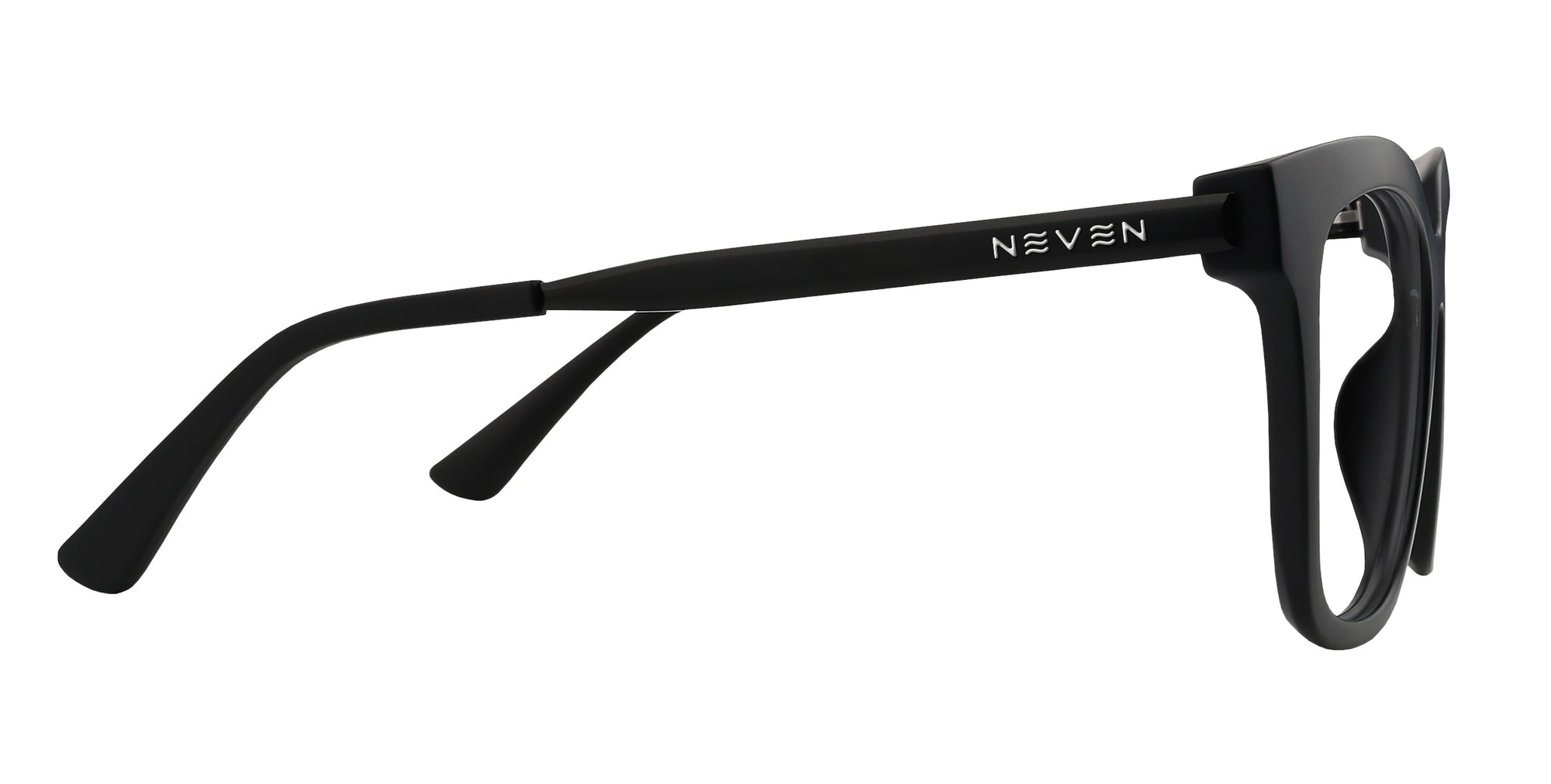 Lido matte black square prescription glasses from Neven Eyewear.