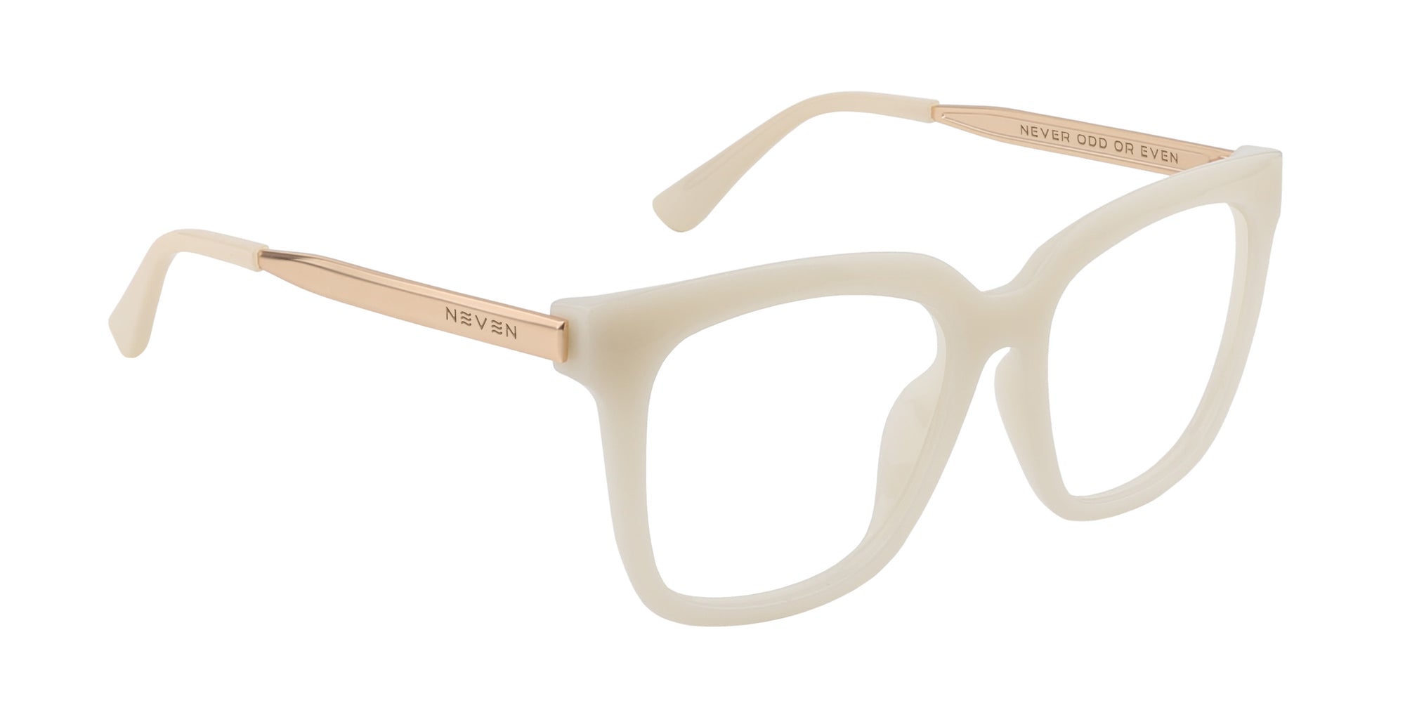 Sand Dollar Cream Square prescription glasses from Neven Eyewear.