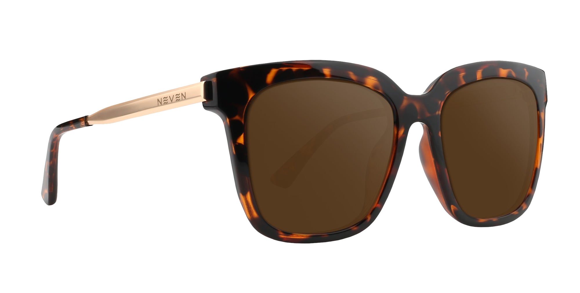 Brown tortoiseshell sunglasses with standard lenses