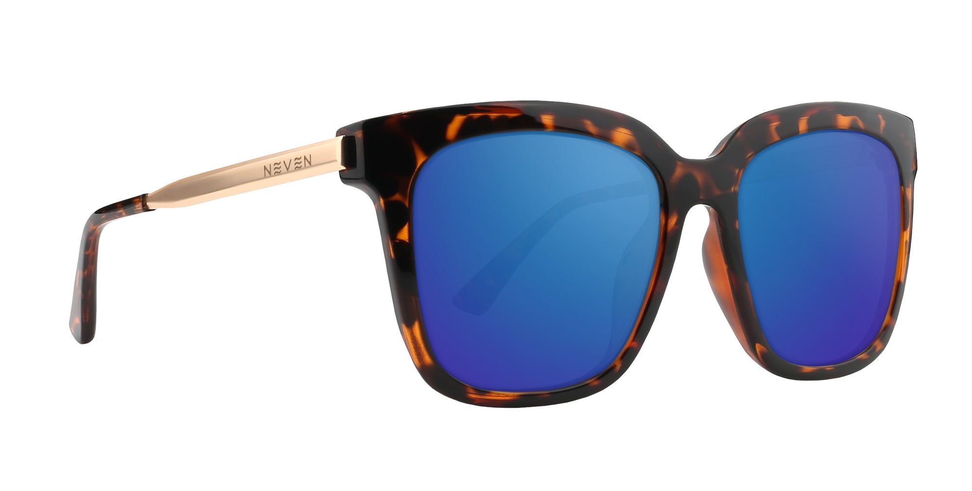 Tortoiseshell sunglasses with blue lenses, single vision prescription