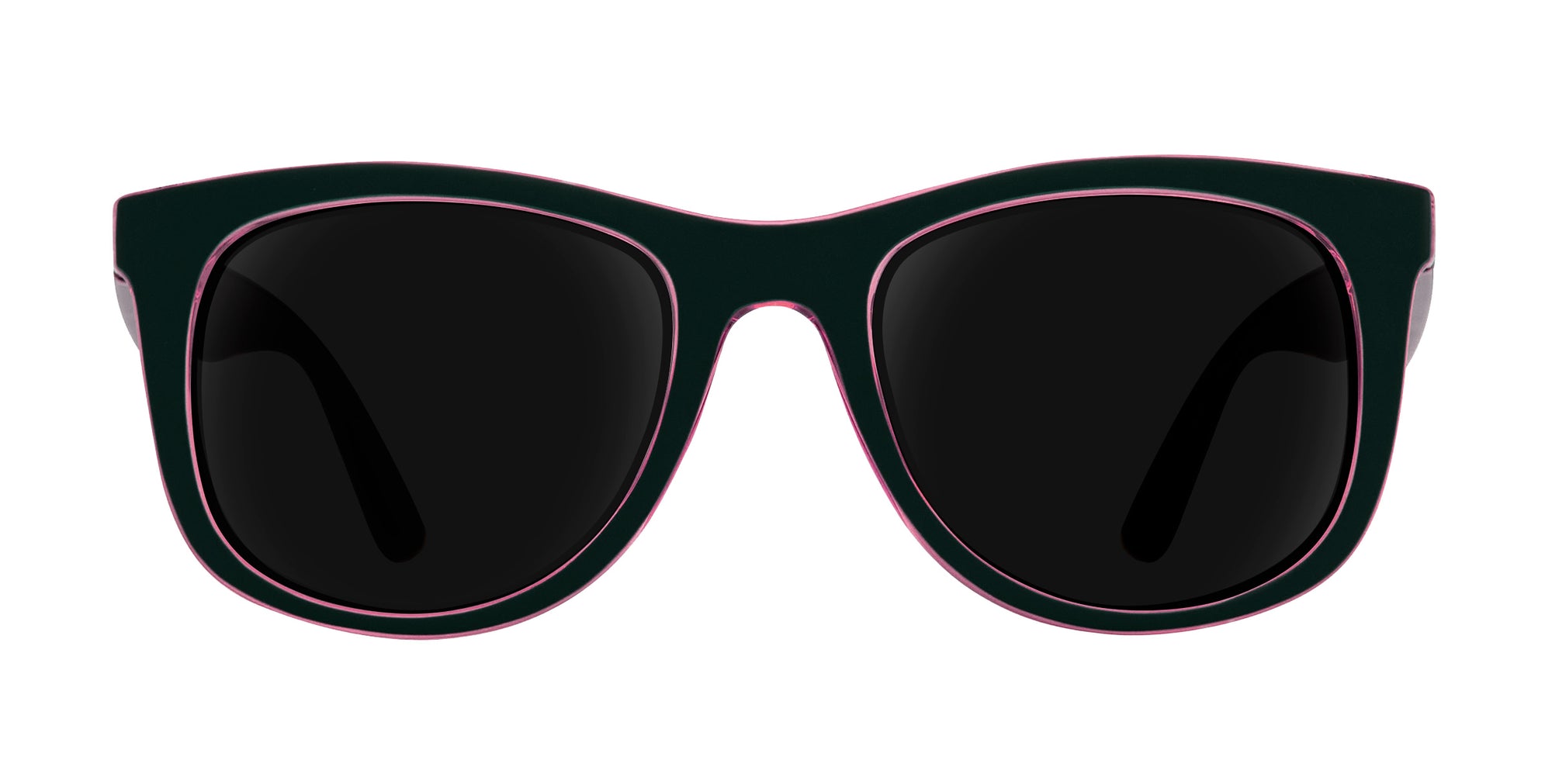 Mila black and pink rectangular prescription glasses from Neven Eyewear.