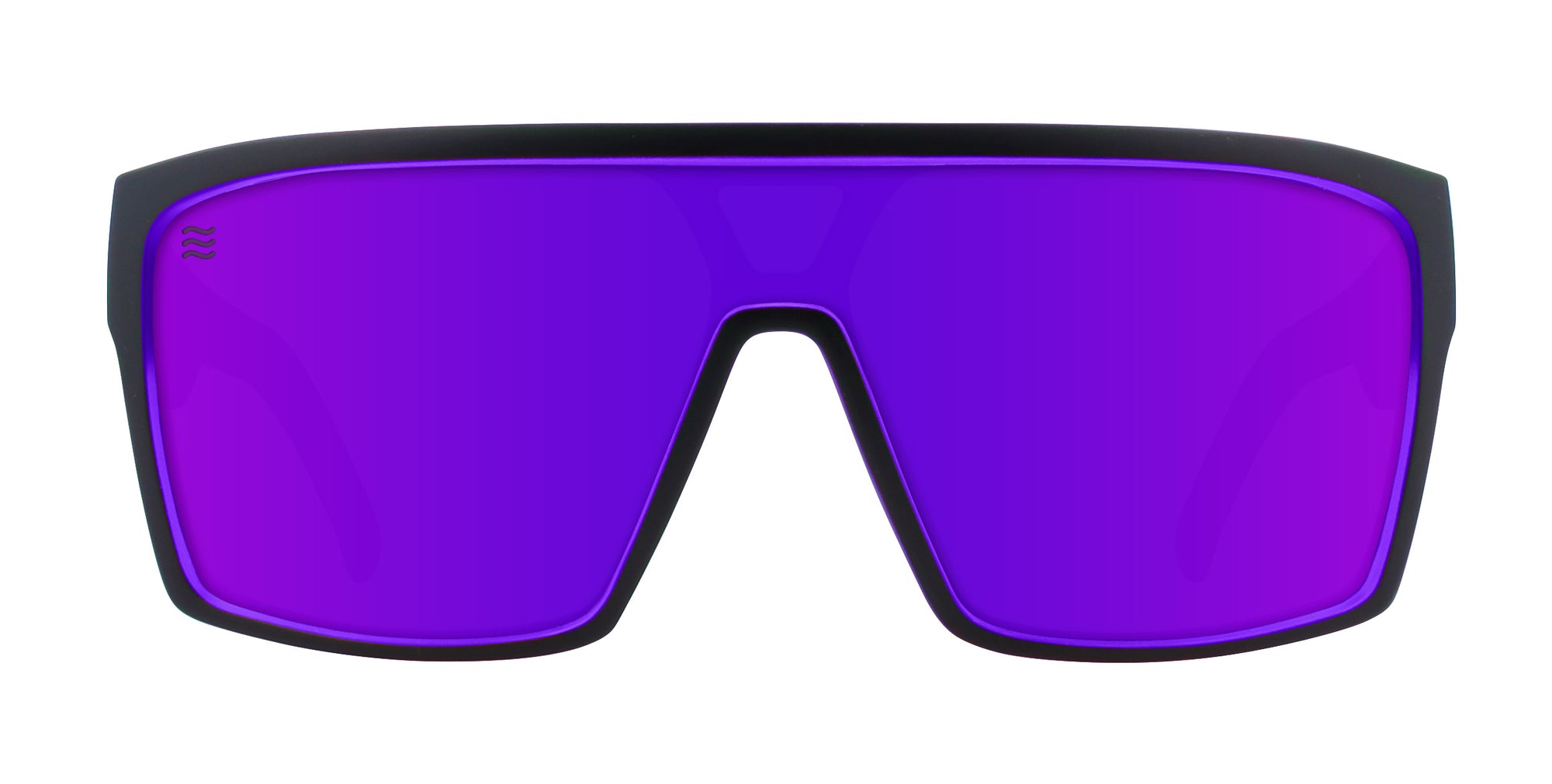 Paradise sunglasses with purple lenses and a black frame.