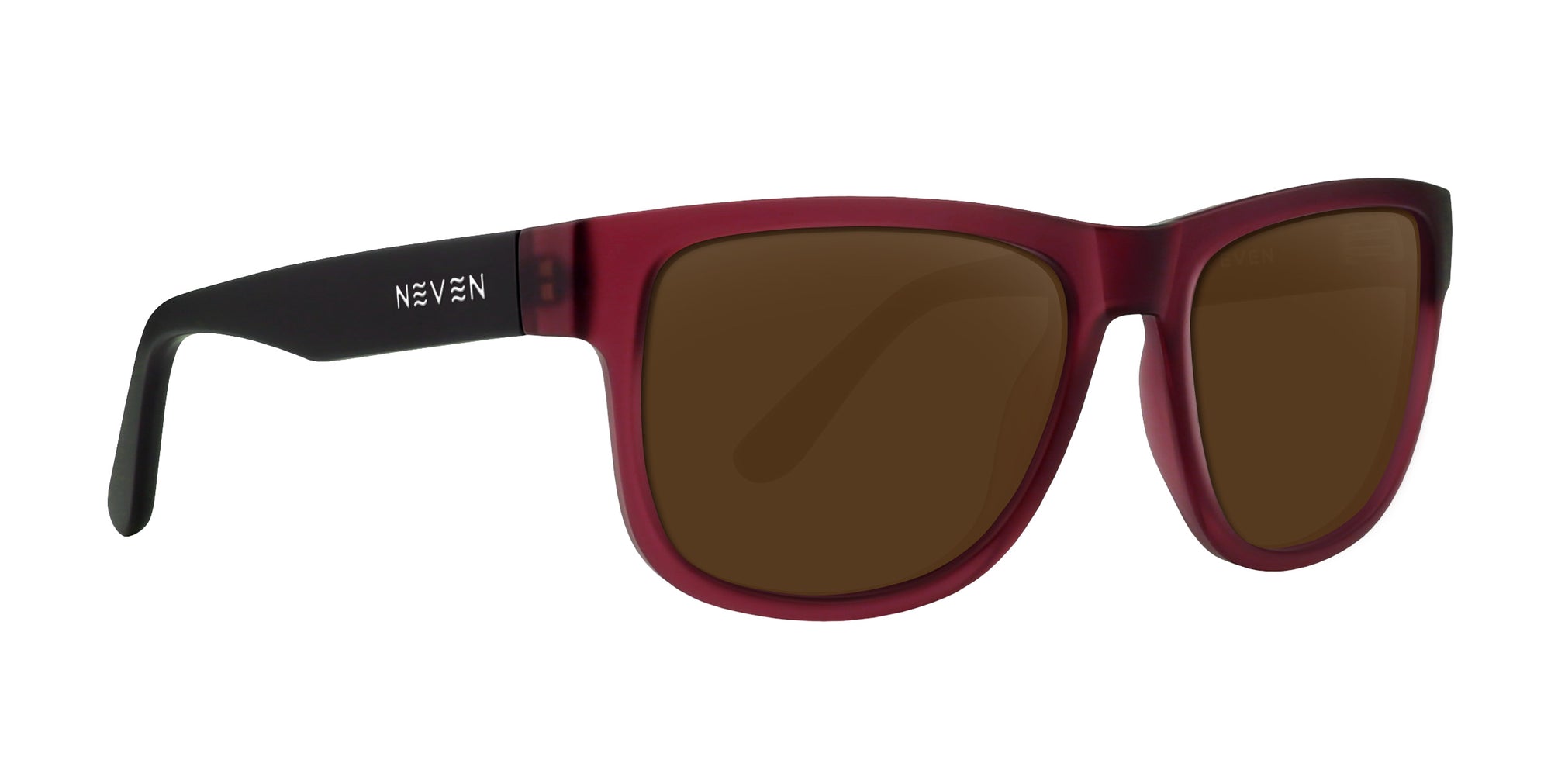 Plasma Red/Black Rectangular Prescription Glasses with brown lenses.