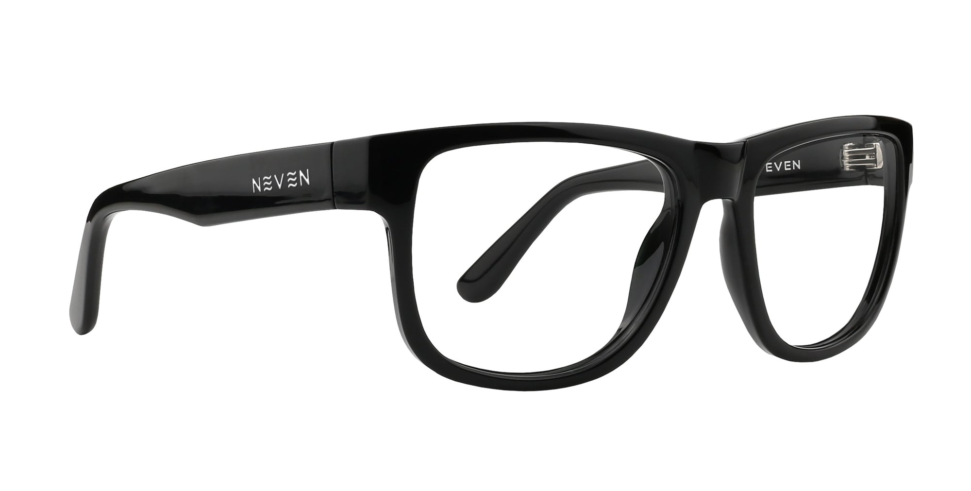 Black rectangular glasses with NEVEN branding on the side.