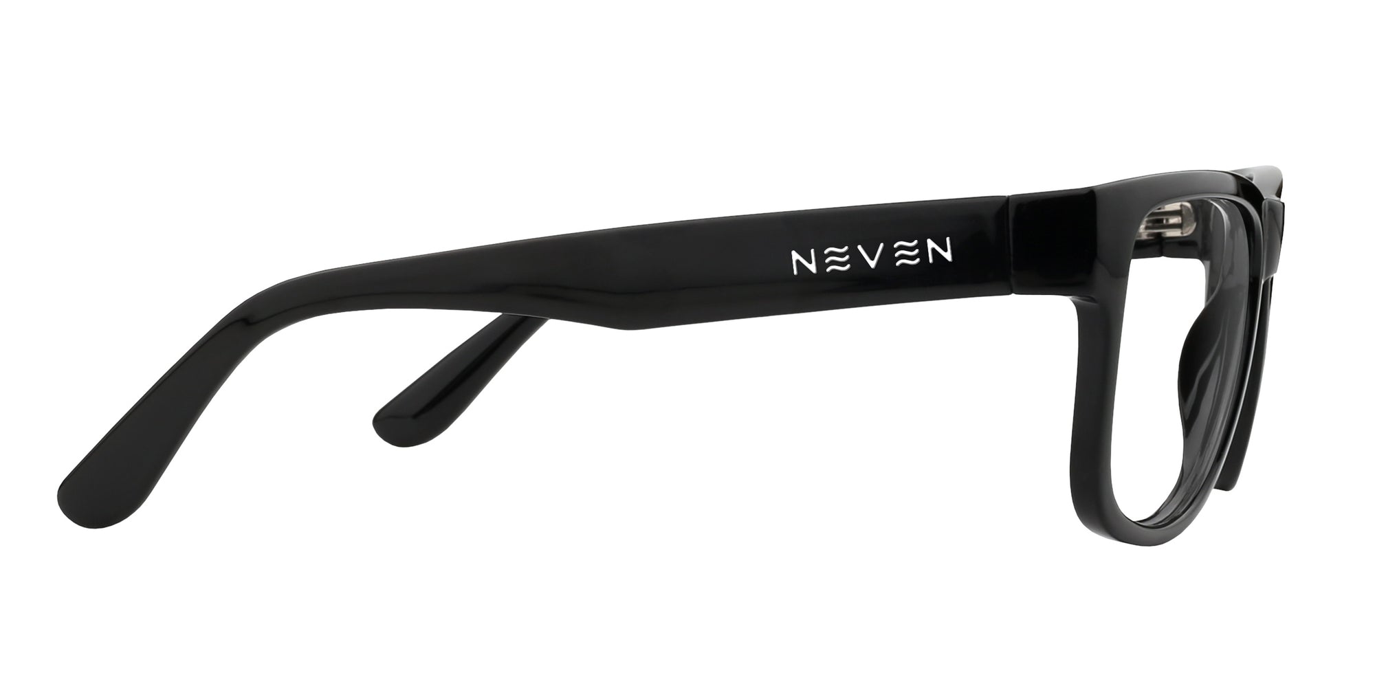 Sade black rectangular prescription glasses from Neven Eyewear.