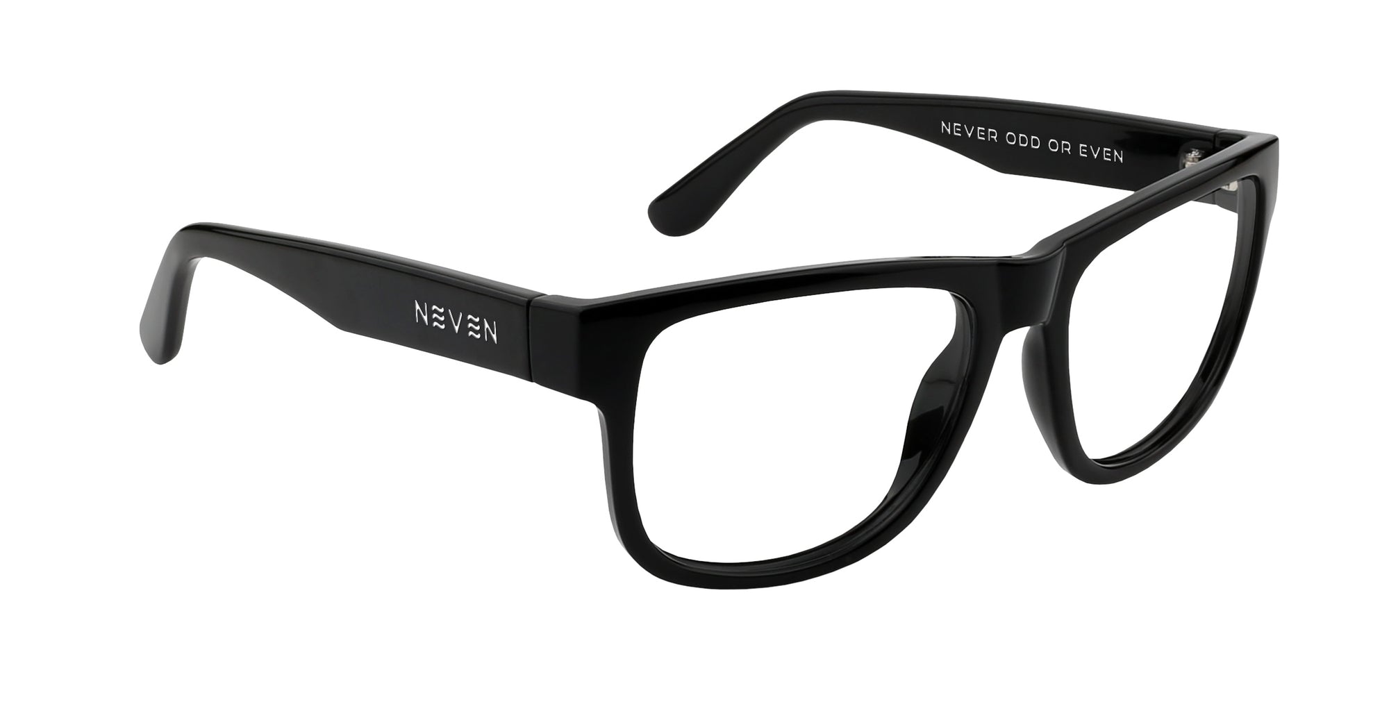 Sade black rectangular prescription glasses from Neven Eyewear.