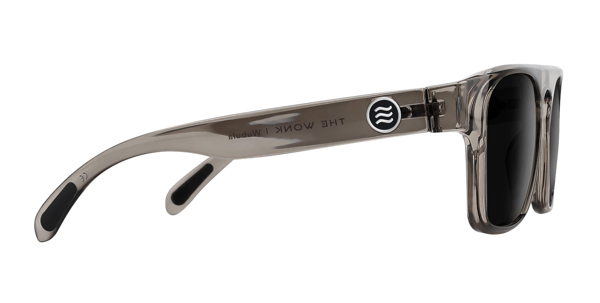 Wubula gray translucent rectangular prescription glasses from Neven Eyewear Pair name: Wubula Frame shape: rectangular.