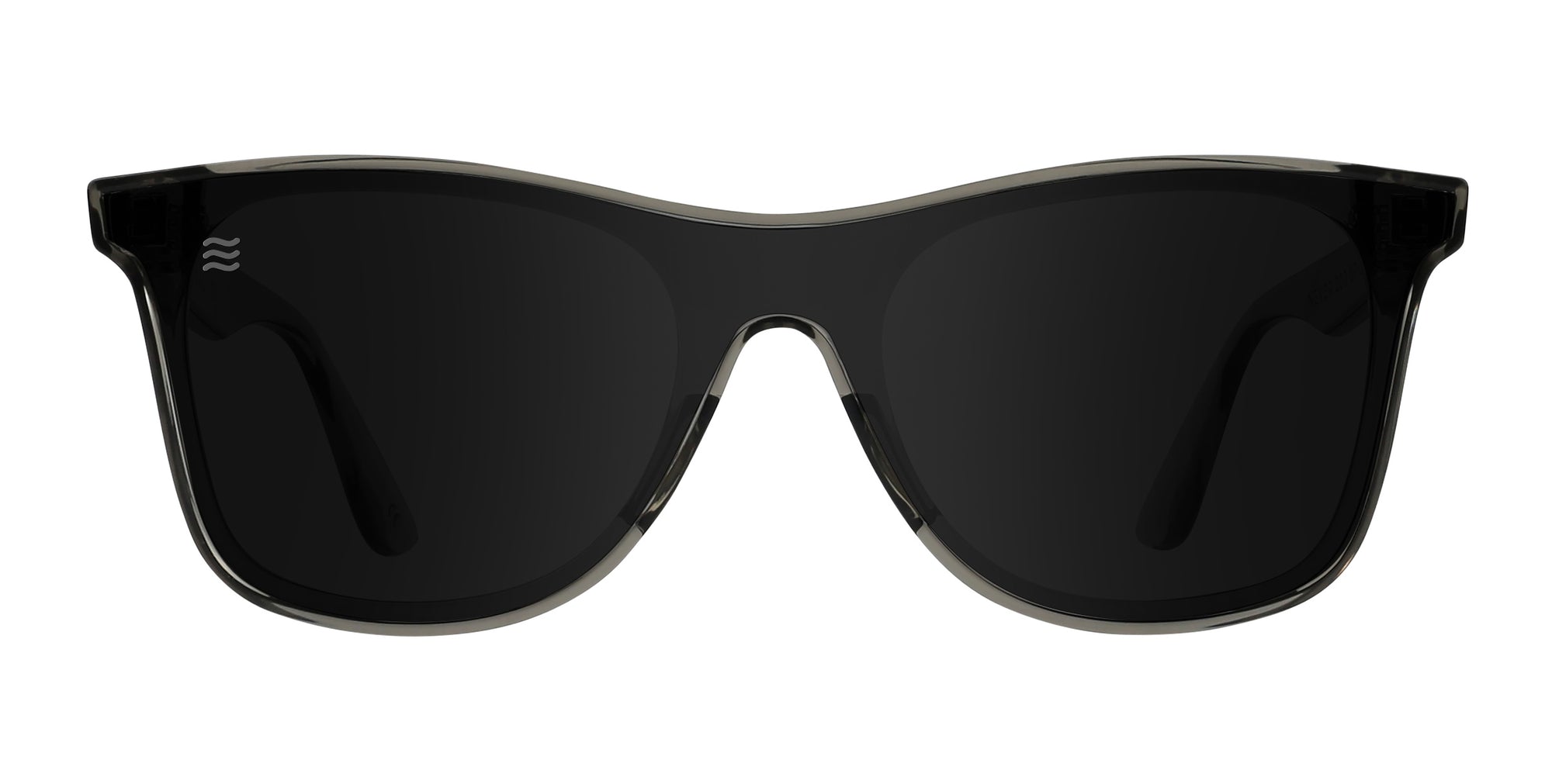 Black polarized sunglasses with a sleek design.