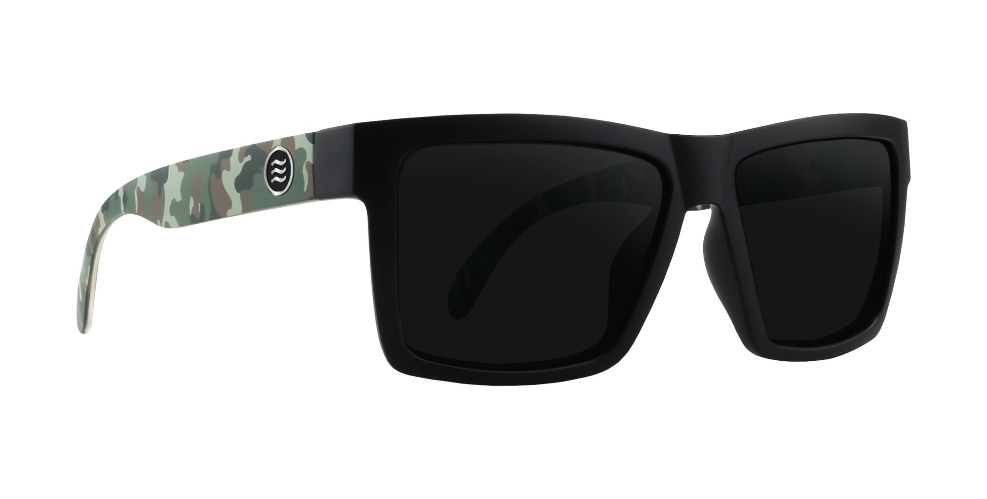 Bad Company Black prescription glasses with a unique design and dark lenses.