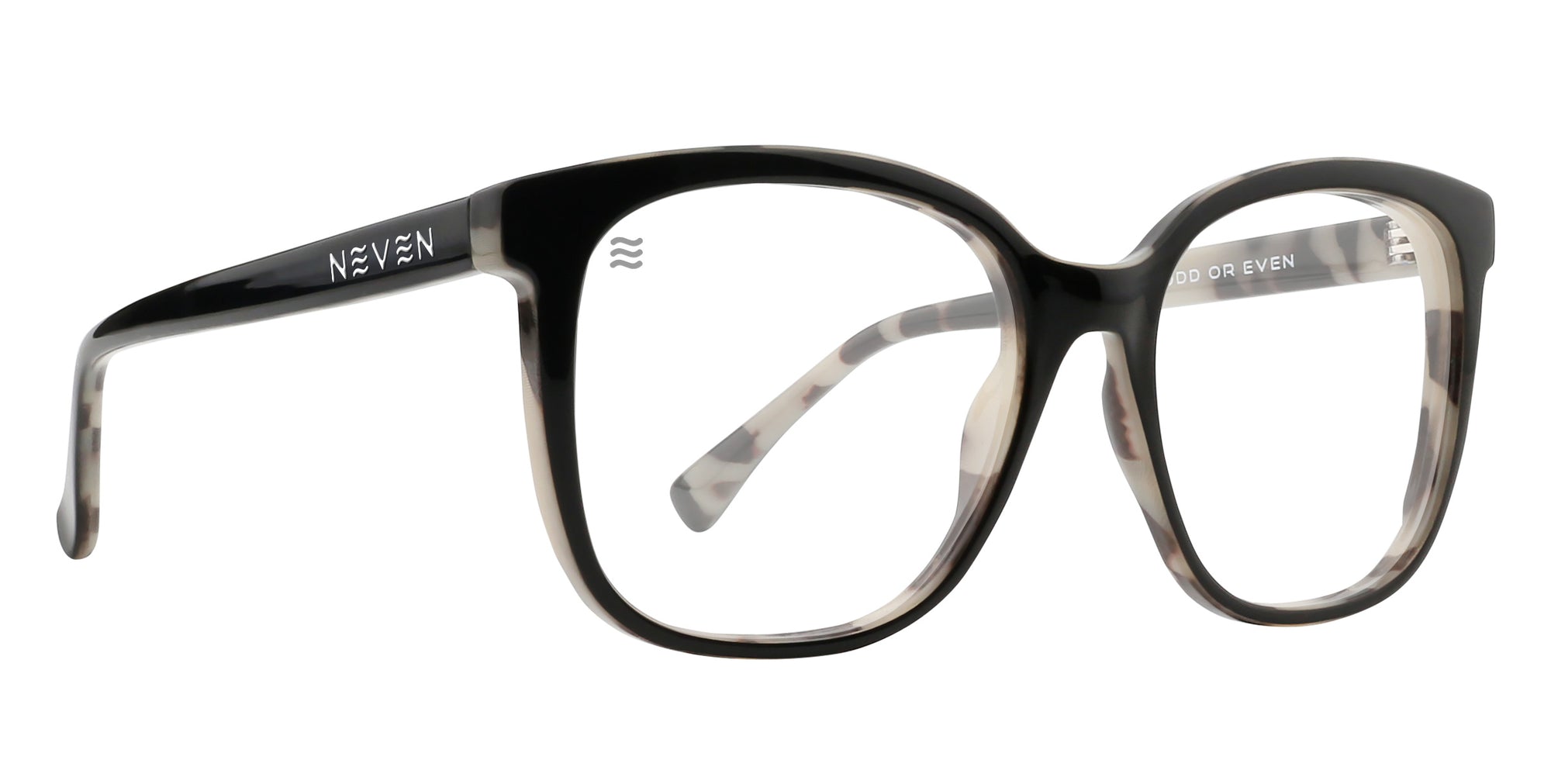 Jones glossy black square prescription glasses from Neven Eyewear.