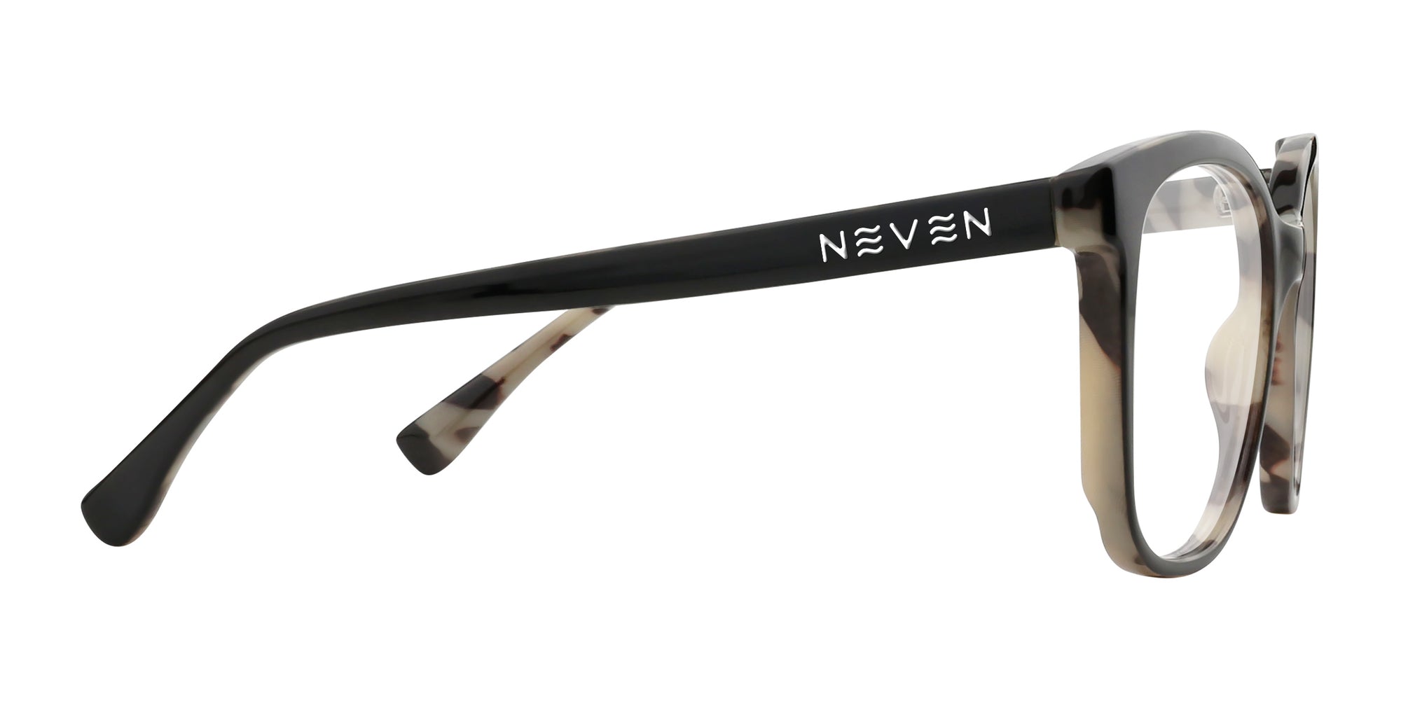 Jones glossy black square prescription glasses from Neven Eyewear.