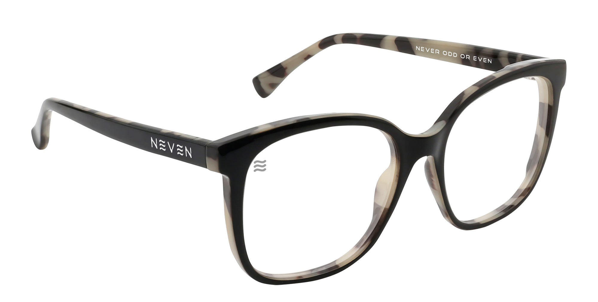 Jones glossy black square prescription glasses from Neven Eyewear.