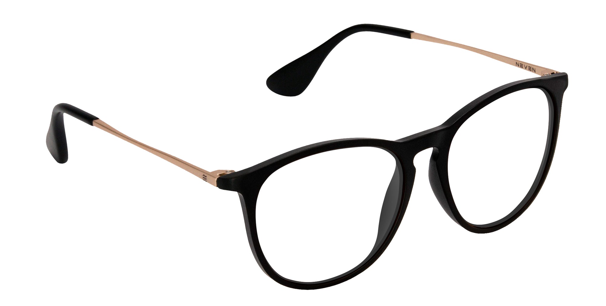 Goldie Lux black round prescription glasses from Neven Eyewear.