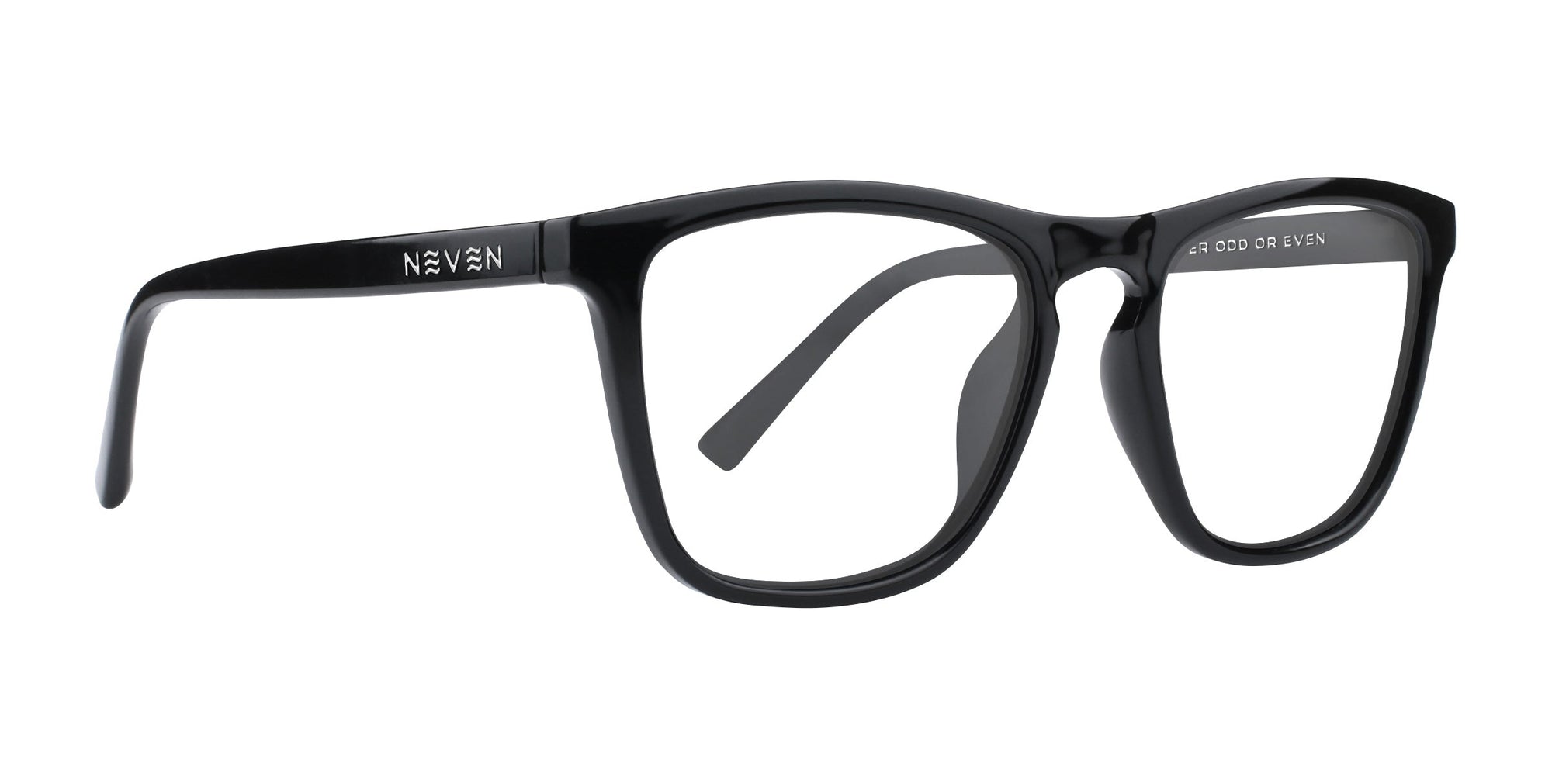 Black Nix eyeglasses with a modern design and clear lenses