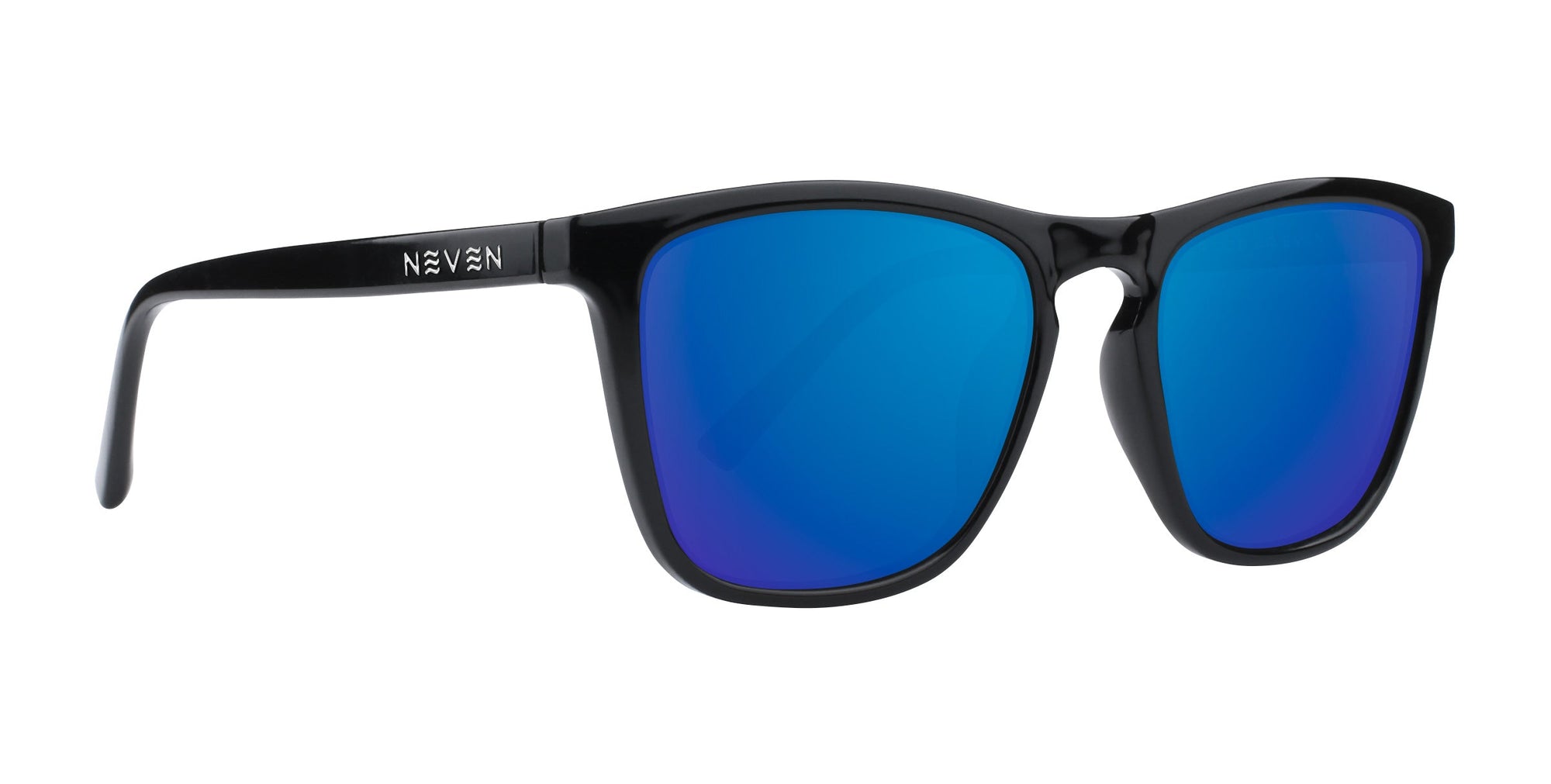 Nix Black Rectangular prescription glasses with blue lenses .