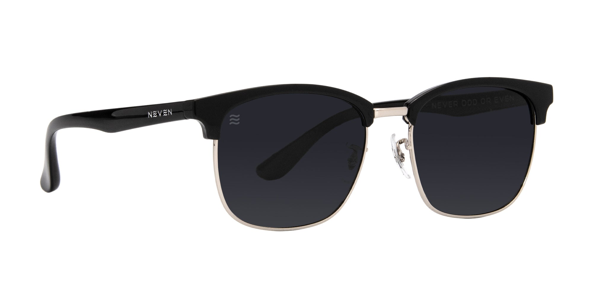 Bullet Black Semi-Rimless Polarized Sunglasses .