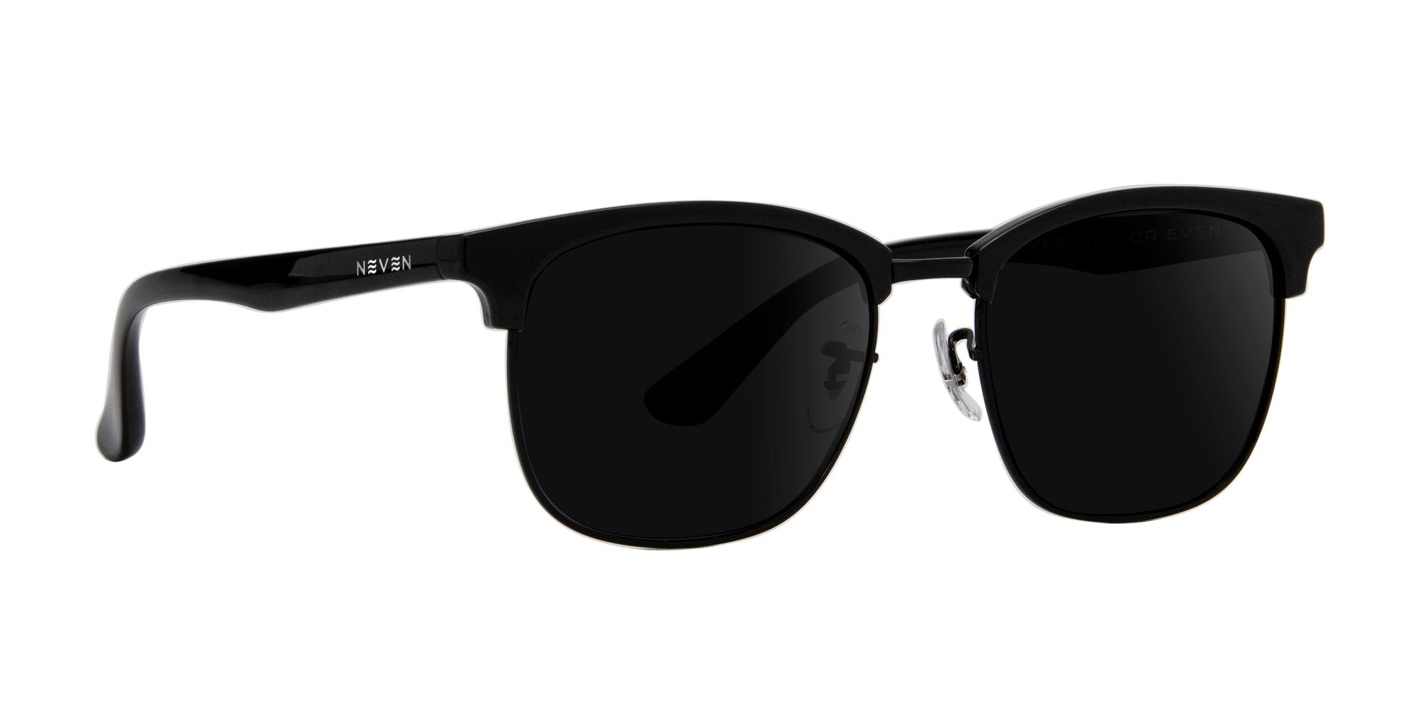 Stealth Black Rectangle prescription glasses with dark lenses.