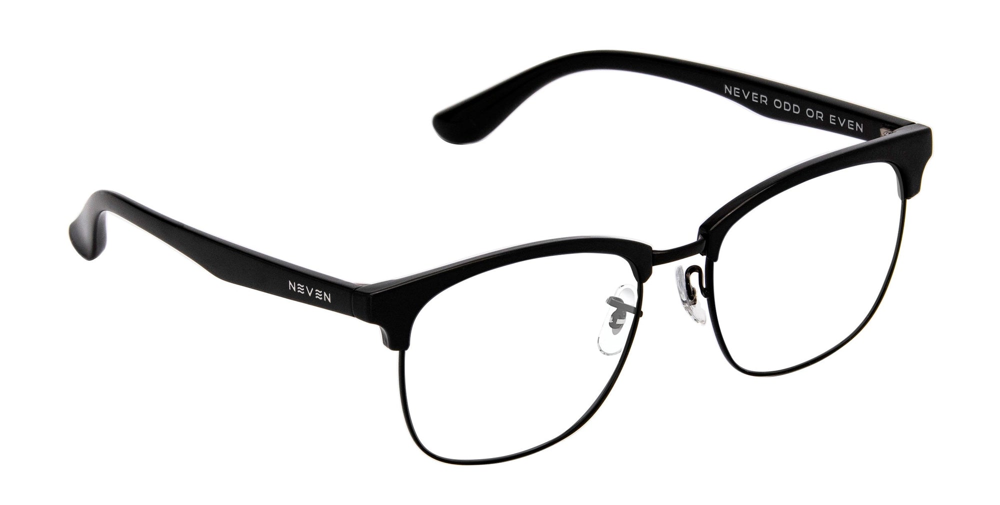 Stealth Black Rectangle prescription glasses from Neven Eyewear.