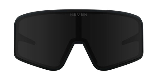 Resilience oversized black sunglasses with dark lenses.