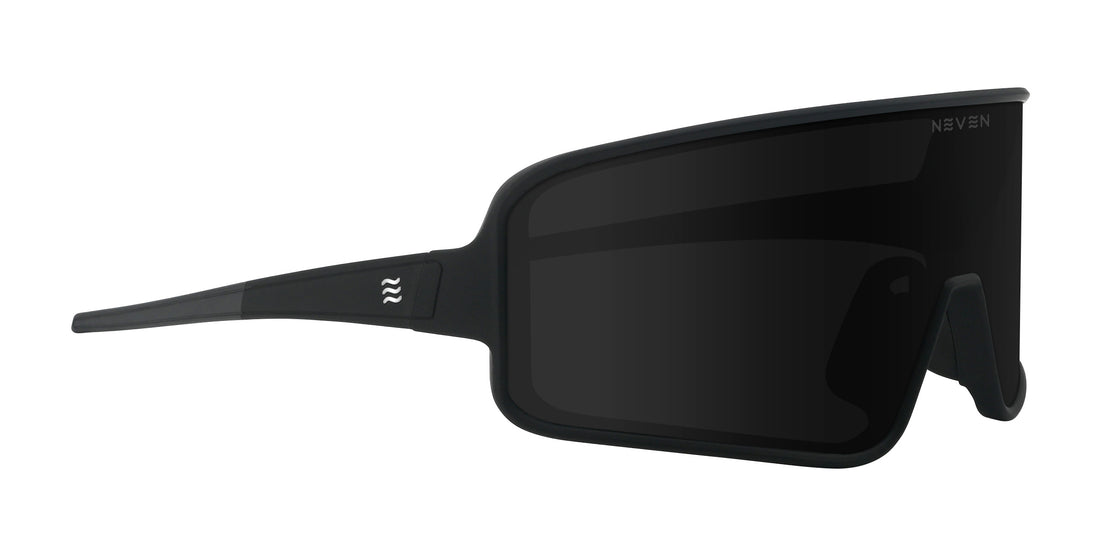 Resilience Black Rectangular Polarized Sunglasses with dark lenses