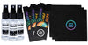 Three lens cleaning sprays, cleaning cloths, and stickers for Neven Eyewear.